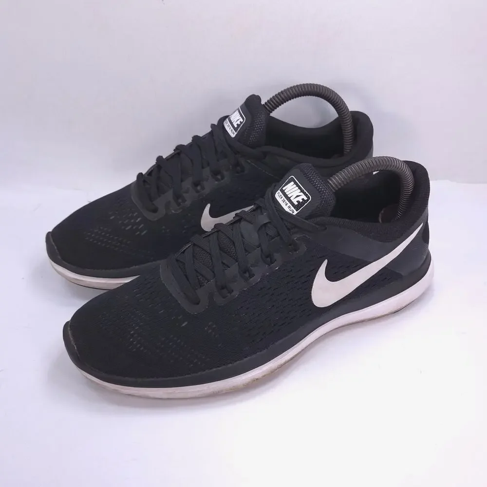 Nike Flex 2016 Run Athletic Running Shoe Womens Size 8 830751-001 Black White